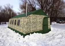 Армейская палатка Роснар Р-63 в зимнее время года